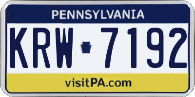 PA license plate KRW7192