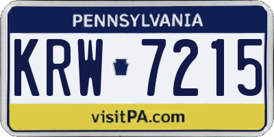 PA license plate KRW7215