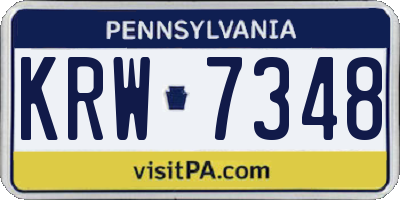 PA license plate KRW7348