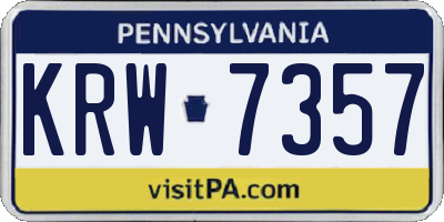 PA license plate KRW7357