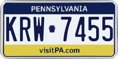 PA license plate KRW7455