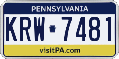 PA license plate KRW7481