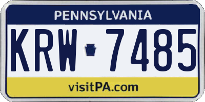 PA license plate KRW7485