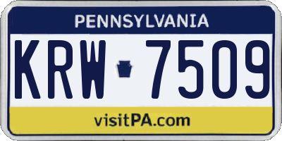PA license plate KRW7509