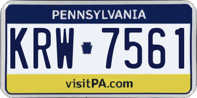 PA license plate KRW7561