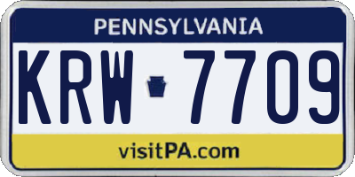 PA license plate KRW7709