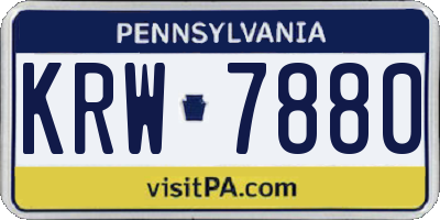 PA license plate KRW7880