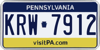 PA license plate KRW7912