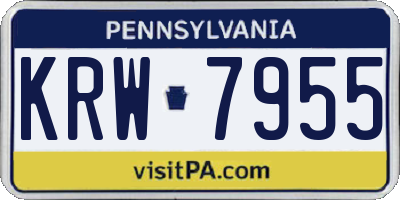PA license plate KRW7955