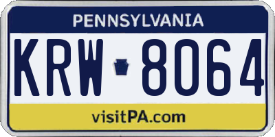 PA license plate KRW8064