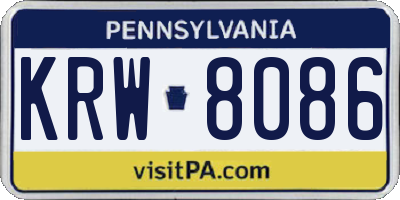 PA license plate KRW8086