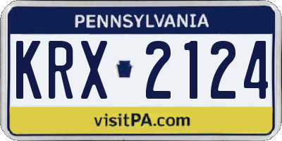 PA license plate KRX2124