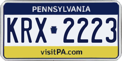 PA license plate KRX2223