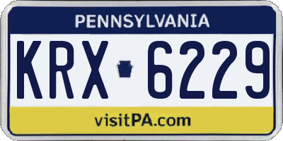 PA license plate KRX6229