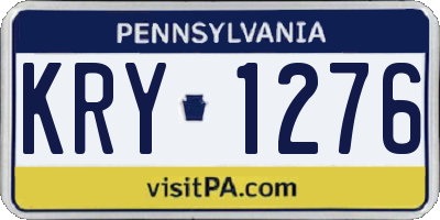 PA license plate KRY1276