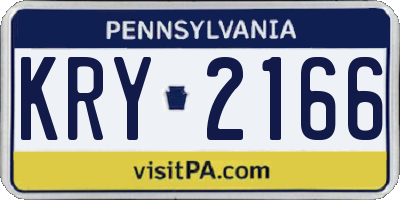 PA license plate KRY2166