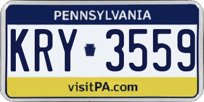 PA license plate KRY3559