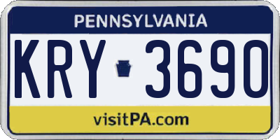 PA license plate KRY3690