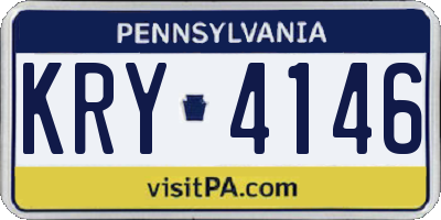 PA license plate KRY4146