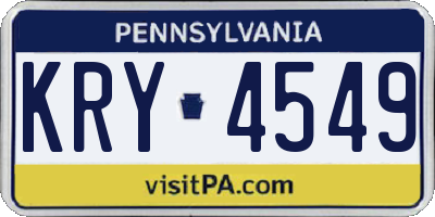 PA license plate KRY4549
