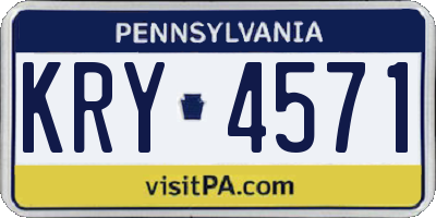 PA license plate KRY4571