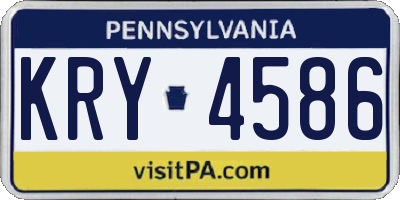 PA license plate KRY4586