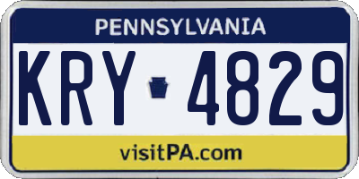 PA license plate KRY4829