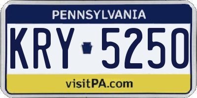 PA license plate KRY5250