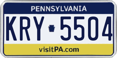 PA license plate KRY5504