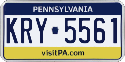 PA license plate KRY5561