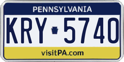 PA license plate KRY5740