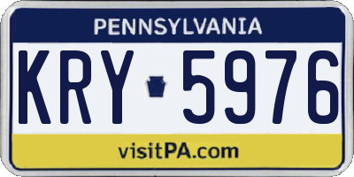 PA license plate KRY5976
