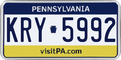 PA license plate KRY5992