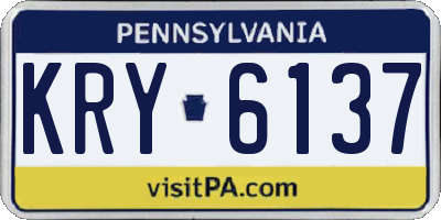 PA license plate KRY6137