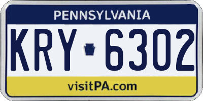 PA license plate KRY6302
