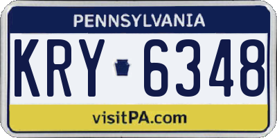 PA license plate KRY6348