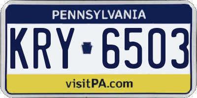 PA license plate KRY6503