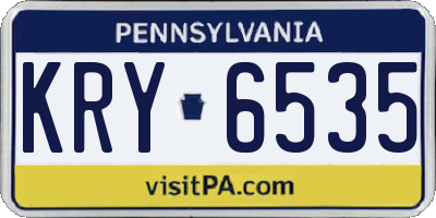 PA license plate KRY6535
