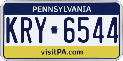 PA license plate KRY6544