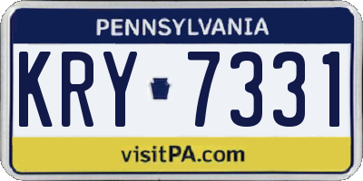 PA license plate KRY7331