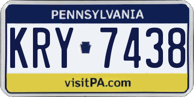 PA license plate KRY7438
