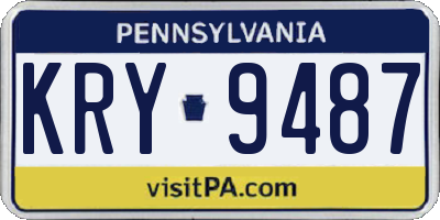 PA license plate KRY9487