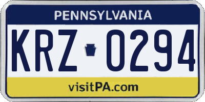 PA license plate KRZ0294