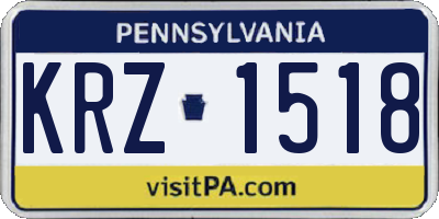 PA license plate KRZ1518