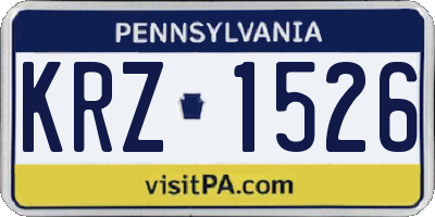 PA license plate KRZ1526
