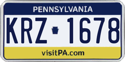 PA license plate KRZ1678
