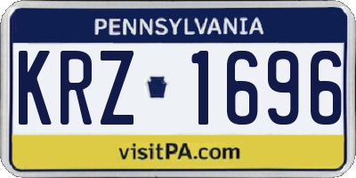 PA license plate KRZ1696