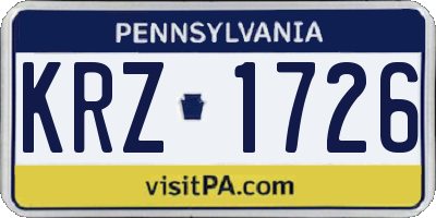PA license plate KRZ1726