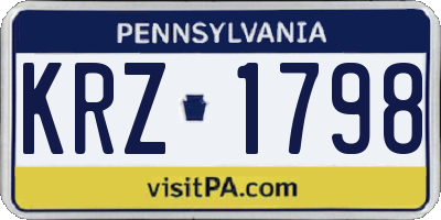 PA license plate KRZ1798
