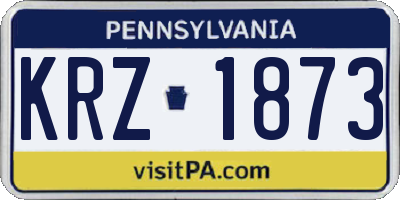 PA license plate KRZ1873